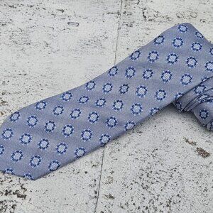 Tasso Elba Men Tie Blue 100% silk Handmade Necktie Classic Tie